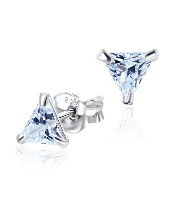 Triangle CZ Silver Stud Earrings STS-2644